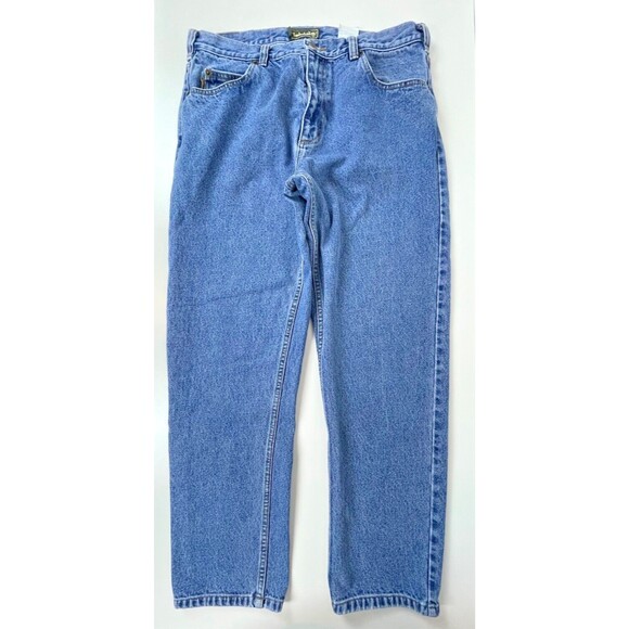 Vintage 90s Timberland Medium Wash Jeans Authentic Jeanswear Tag Men's Size 35 - Picture 1 of 8
